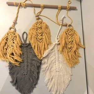 Hanging Macrame Feathers